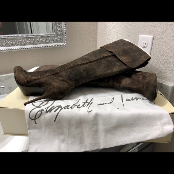 Brown Roam Suede Over the Knee Boots. - Picture 2 of 8